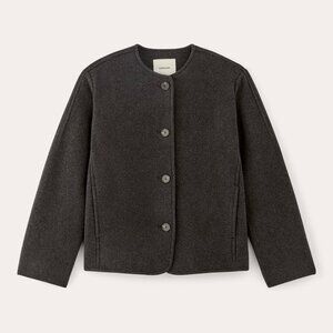 Everlane Women's Cocoon Coat in Wool in Heather Charcoal, Size Small
